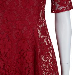 Pre Owned Joseph Red Lace A-Line Dress  S