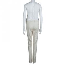 Pre Owned Joseph Cream Tailored Cotton Trousers M