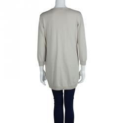 Pre Owned توب جوزيف تريكو بيج كم طويل رباط متقاطع على الصدر M 