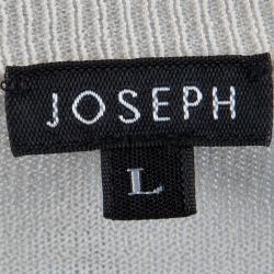 Joseph Cream Knit V-Neck Sweater L