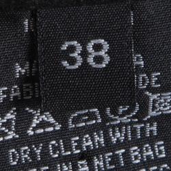 Pre Owned Joseph Black Linen Mandarin Collar Long Sleeve Blouse M