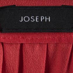 Pre Owned Joseph Red Silk Pintucked Sleeveless Blouse M