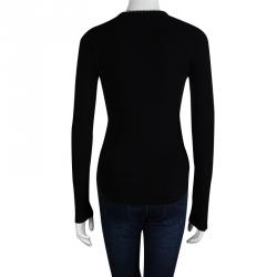 Joseph Black Embellished Long Sleeve Top S