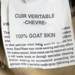 Pre Owned Joseph Beige Goat Skin Suede Mini Skirt XS