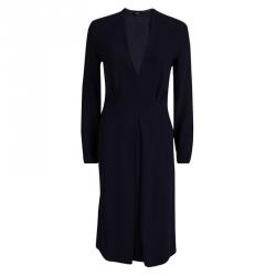 مملوكة مسبقًا فستان جوزيف كريب أزرق كحلي للركبة بأكمام طويلة S