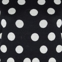 Pre Owned Joseph Navy Blue Wool Polka Dotted Short Sleeve Sweater XL