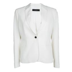 Pre Owned Joseph Off White Crepe Jazz Blazer L