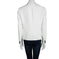 Pre Owned Joseph Off White Crepe Jazz Blazer L