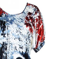 Pre Owned فستان جست كافالي منقوش حرير متعدد الألوان M