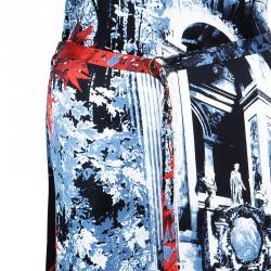 Pre Owned فستان جست كافالي منقوش حرير متعدد الألوان M