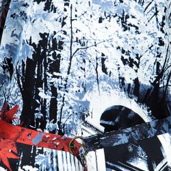 Pre Owned فستان جست كافالي منقوش حرير متعدد الألوان M