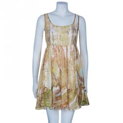 Just Cavalli Cream Snake Print Dress M