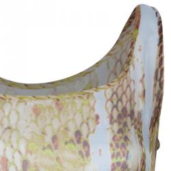 Just Cavalli Cream Snake Print Dress M