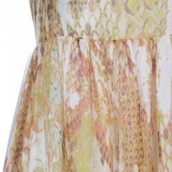 Just Cavalli Cream Snake Print Dress M