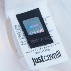 Pre Owned Just Cavalli Ivory Watercolor Print Silk Sleeveless Dress L