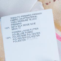 Pre Owned Just Cavalli Ivory Watercolor Print Silk Sleeveless Dress L