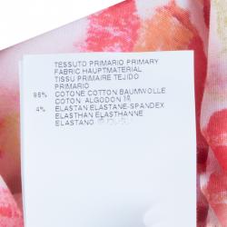 Pre Owned Just Cavalli Red & Yellow Floral Button Down Cotton Shirt M