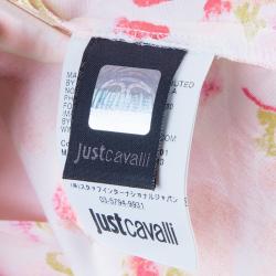 Pre Owned Just Cavalli Red & Yellow Floral Button Down Cotton Shirt M