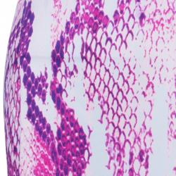 Pre Owned Just Cavalli Purple Snake Print Silk Maxi Dress M