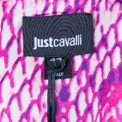 Pre Owned Just Cavalli Purple Snake Print Silk Maxi Dress M