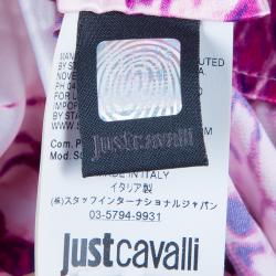 Pre Owned Just Cavalli Purple Snake Print Silk Maxi Dress M