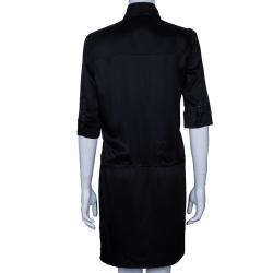 مملوكة مسبقًا Just Cavalli Black Tie Waist Silk Dress M