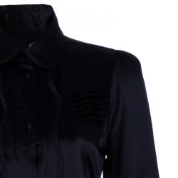 مملوكة مسبقًا Just Cavalli Black Tie Waist Silk Dress M