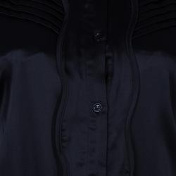 مملوكة مسبقًا Just Cavalli Black Tie Waist Silk Dress M
