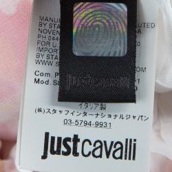 Pre Owned فستان ماكسي جاست كافالي قطن مورد أحمر وأصفر M