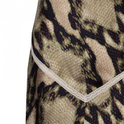 Pre Owned Just Cavalli Olive & Black Snake Print Silk Dress M