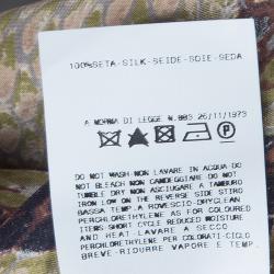 Pre Owned Just Cavalli Olive & Black Snake Print Silk Dress M