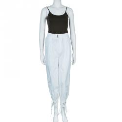 Pre Owned Just Cavalli White Lace up Detail Pants S
