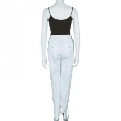 Pre Owned Just Cavalli White Lace up Detail Pants S