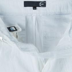 Pre Owned Just Cavalli White Lace up Detail Pants S