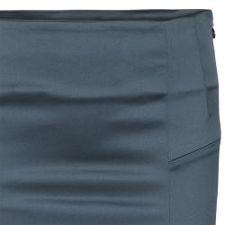 Pre Owned Just Cavalli Grey Silk Pencil Skirt M