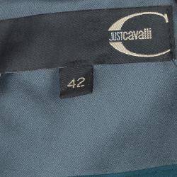 Pre Owned Just Cavalli Grey Silk Pencil Skirt M