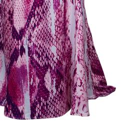 Pre Owned Just Cavalli Purple Snake Print Silk Maxi Dress M