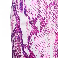Pre Owned Just Cavalli Purple Snake Print Silk Maxi Dress M