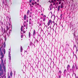 Pre Owned Just Cavalli Purple Snake Print Silk Maxi Dress M