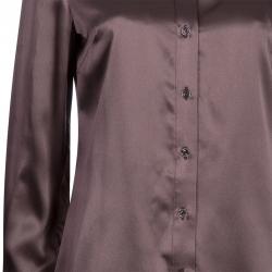 Pre Owned Just Cavalli Brown Satin Snake Print Blouse M
