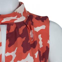 Pre Owned Just Cavalli Orange Printed Sleeveless Dress M