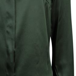 مملوكة مسبقًا توب جست كافالي حرير أخضر بأكمام طويلة M