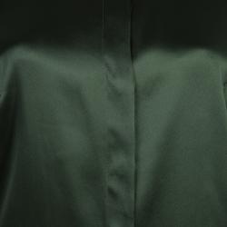 مملوكة مسبقًا توب جست كافالي حرير أخضر بأكمام طويلة M