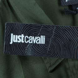 مملوكة مسبقًا توب جست كافالي حرير أخضر بأكمام طويلة M