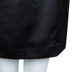 Pre Owned Just Cavalli Black Lace Insert Long Sleeve Dress M