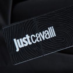 Pre Owned Just Cavalli Black Lace Insert Long Sleeve Dress M