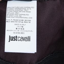 Pre Owned Just Cavalli Black Lace Insert Long Sleeve Dress M