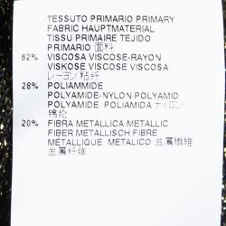 Pre Owned Just Cavalli Black Perforated Lurex Knit Long Sleeve Maxi Dress S