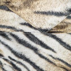 Pre Owned Just Cavalli Tiger Printed Satin Flared Godet Maxi Skirt L