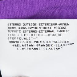 Pre Owned Just Cavalli Purple Leaf Printed Maxi Skirt L